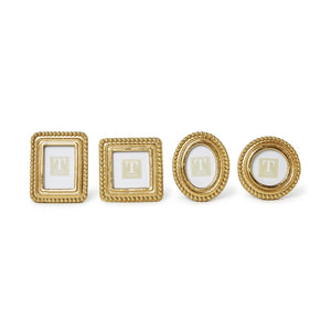 Beaded Texture Gold Photo Frames, Set of 4