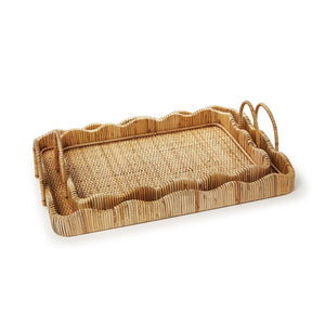 Scalloped Edge Trays with Handles, Set of 2