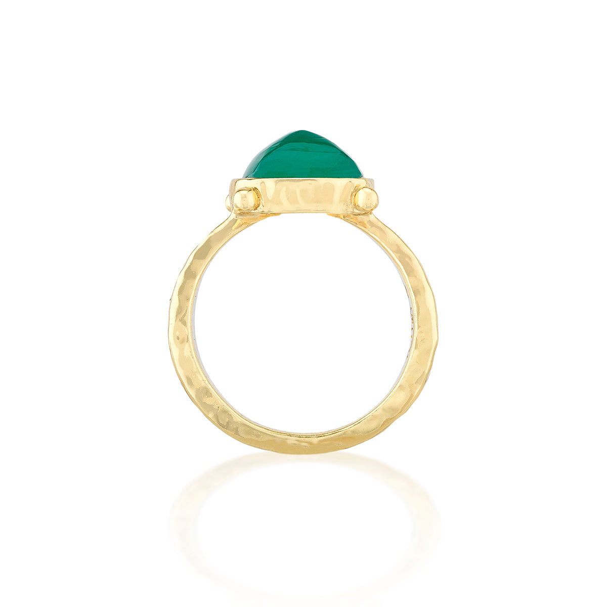 Mystic Eye Gem Ring in Green Onyx