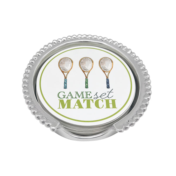 Game, Set, Match Tennis Beaded Coaster Set | Over The Moon
