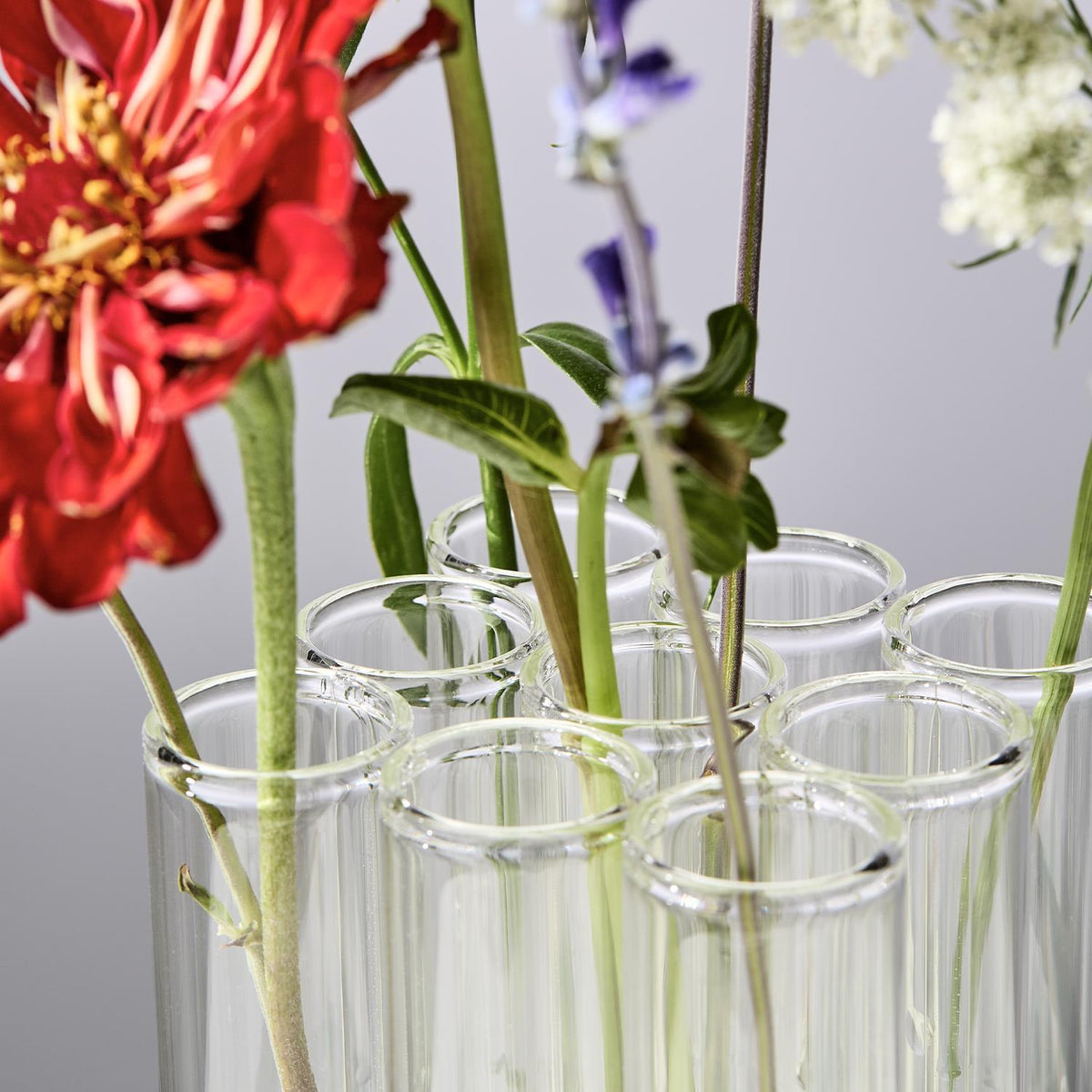 Connected Tube Flower Vase & Arranger in Gift Box, Set of 9