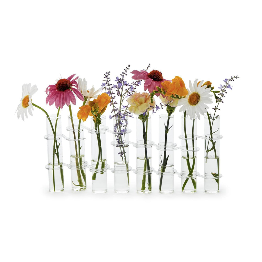 Hinged Tube Flower Vase & Arranger in Gift Box, Set of 8