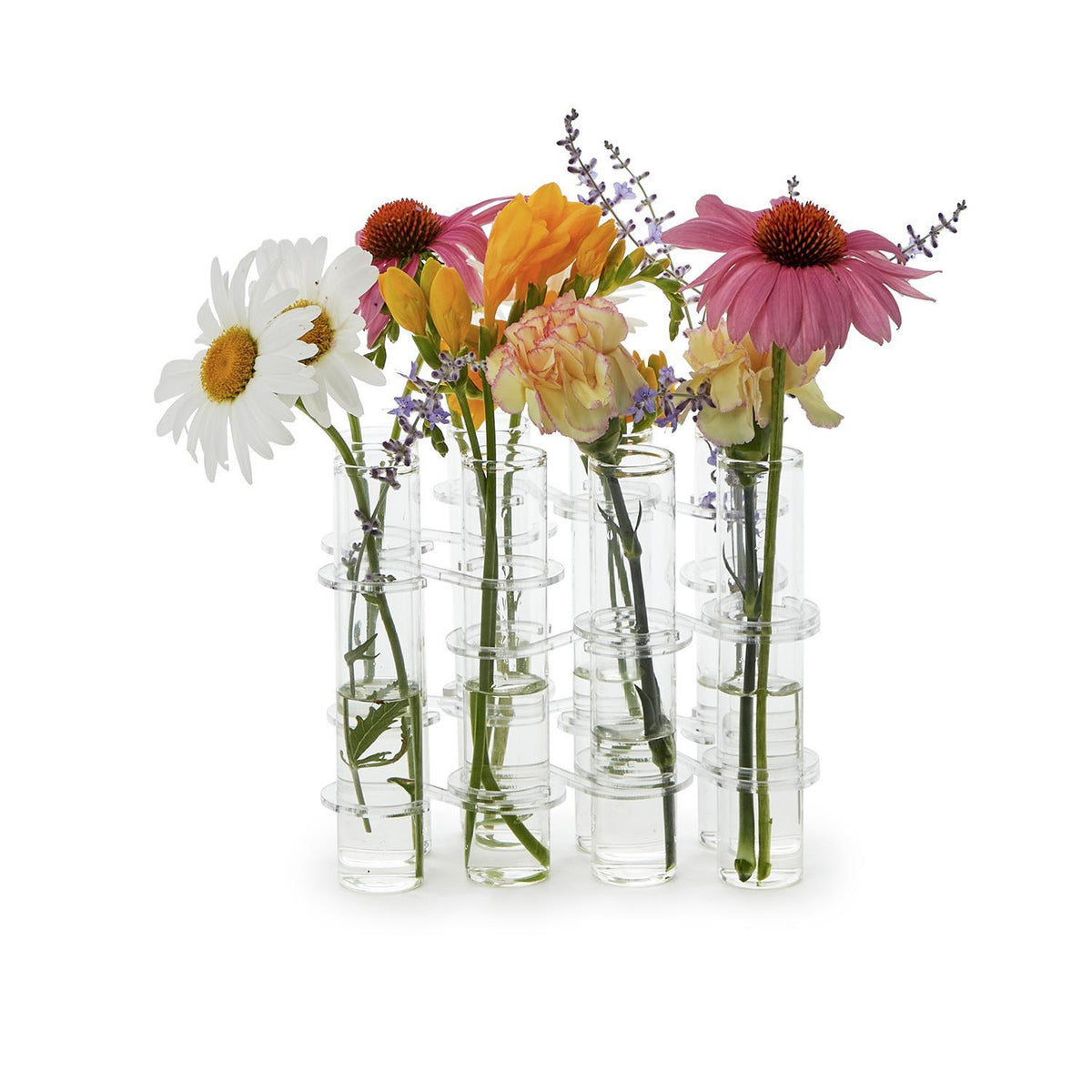 Hinged Tube Flower Vase & Arranger in Gift Box, Set of 8