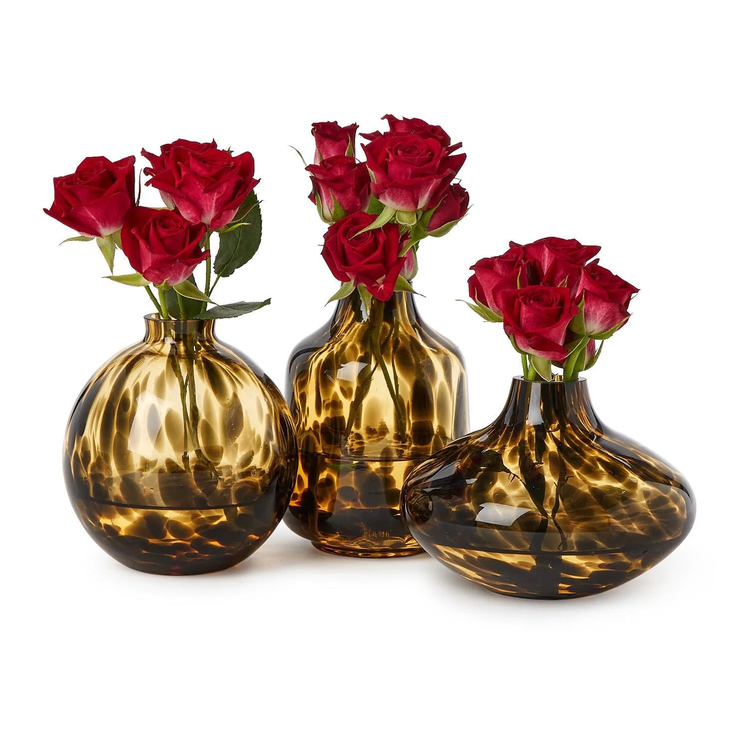 Tortoise Print Vases, Set of 3