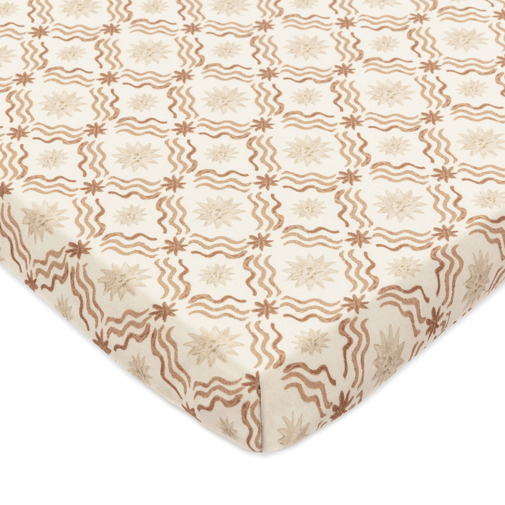 All-Stages® Midi Crib Sheet in GOTS Certified Organic Brushed Cotton by Nate Berkus in Autumn Star