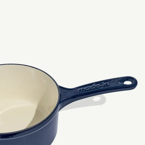 Enameled Cast Iron Saucepan in Harbour Blue