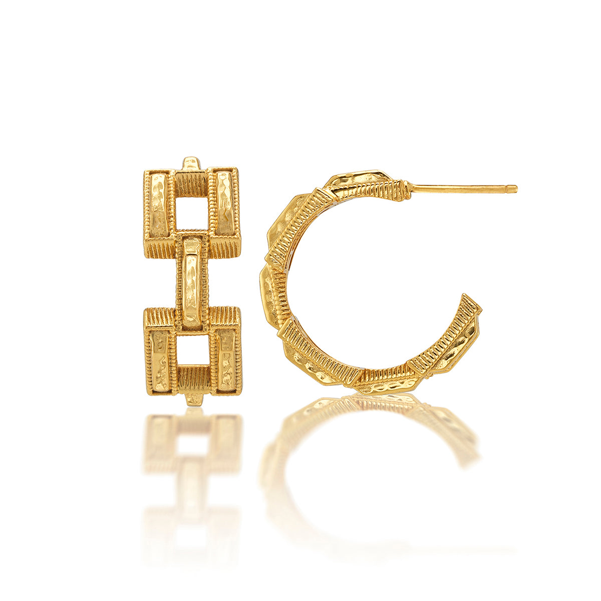 Pathway Hoop Earrings in Gold