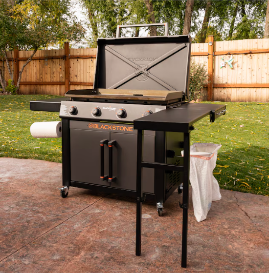 Blackstone 36" Culinary Omnivore Griddle with Side Table 4-Burner Liquid Propane Flat Top Grill