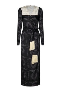 Obregon Silk Jacquard Maxi Dress in Black