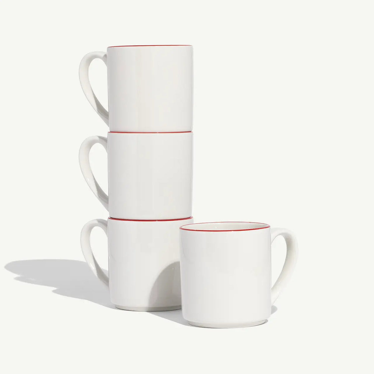 Coffee Mugs in Red Rim