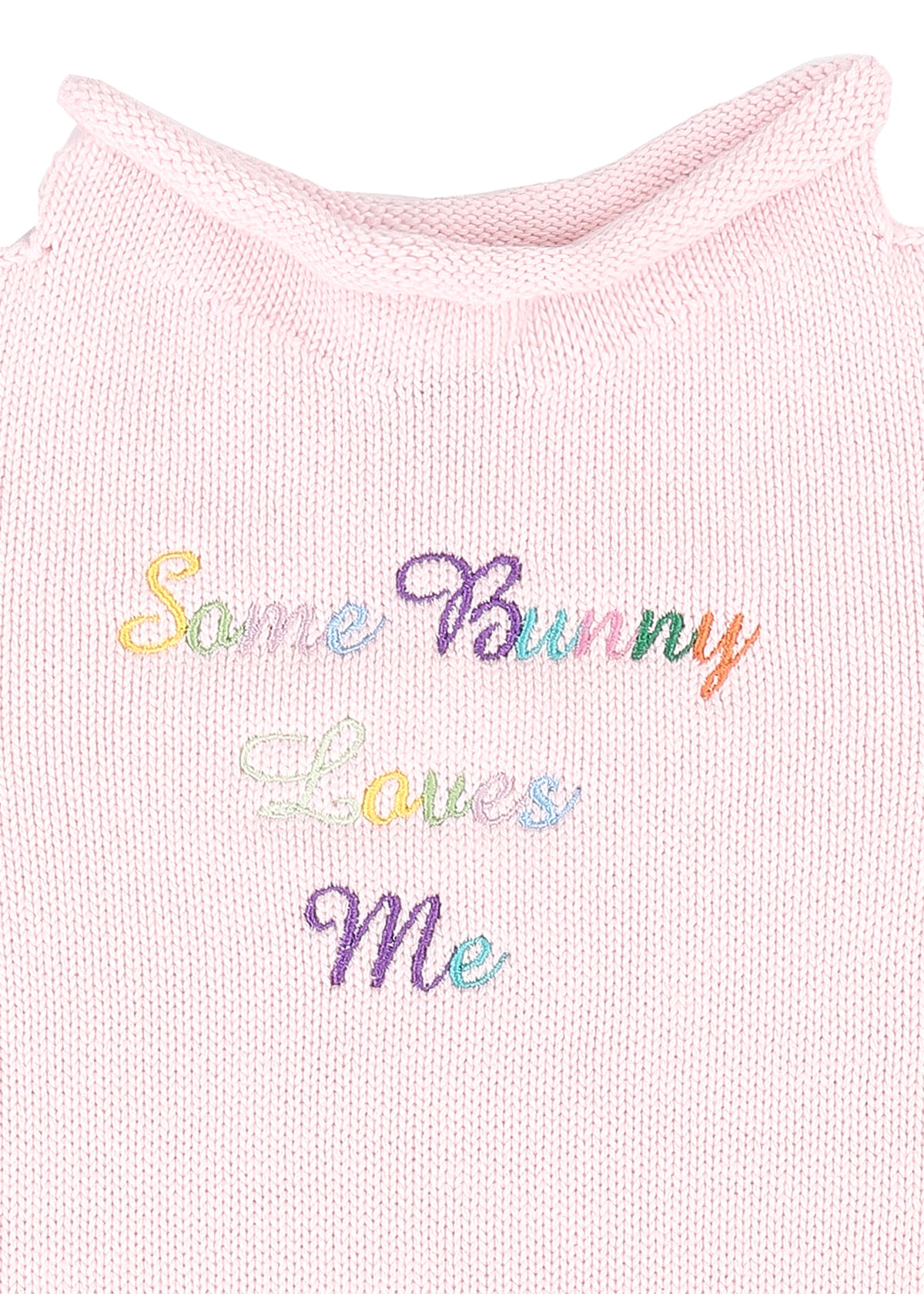 Some Bunny Loves Me Rollneck Sweater in Light Pink