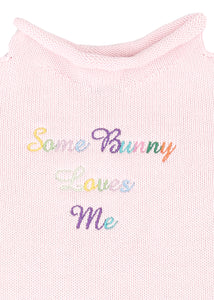 Some Bunny Loves Me Rollneck Sweater in Light Pink