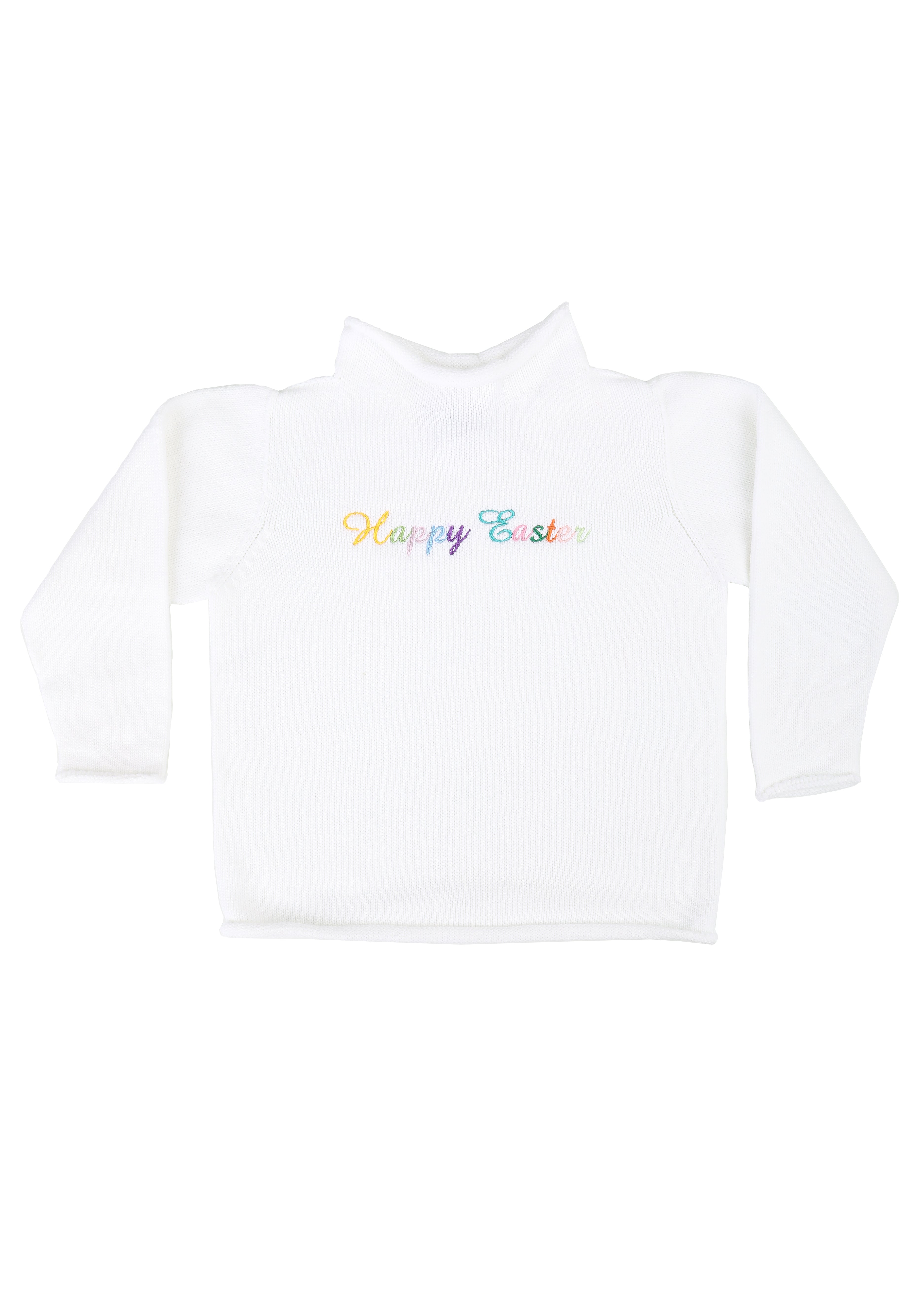 Happy Easter Rollneck Sweater in White