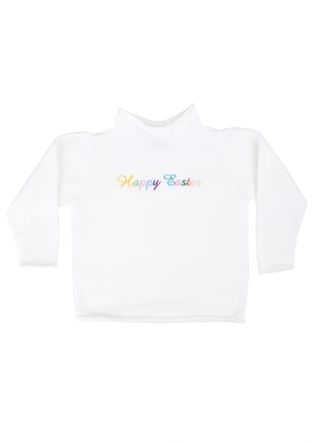 Happy Easter Rollneck Sweater in White
