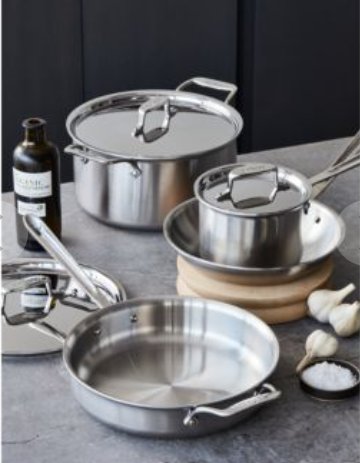 All-Cladd5 Stainless Brushed 7-Piece Cookware Set - Exclusive