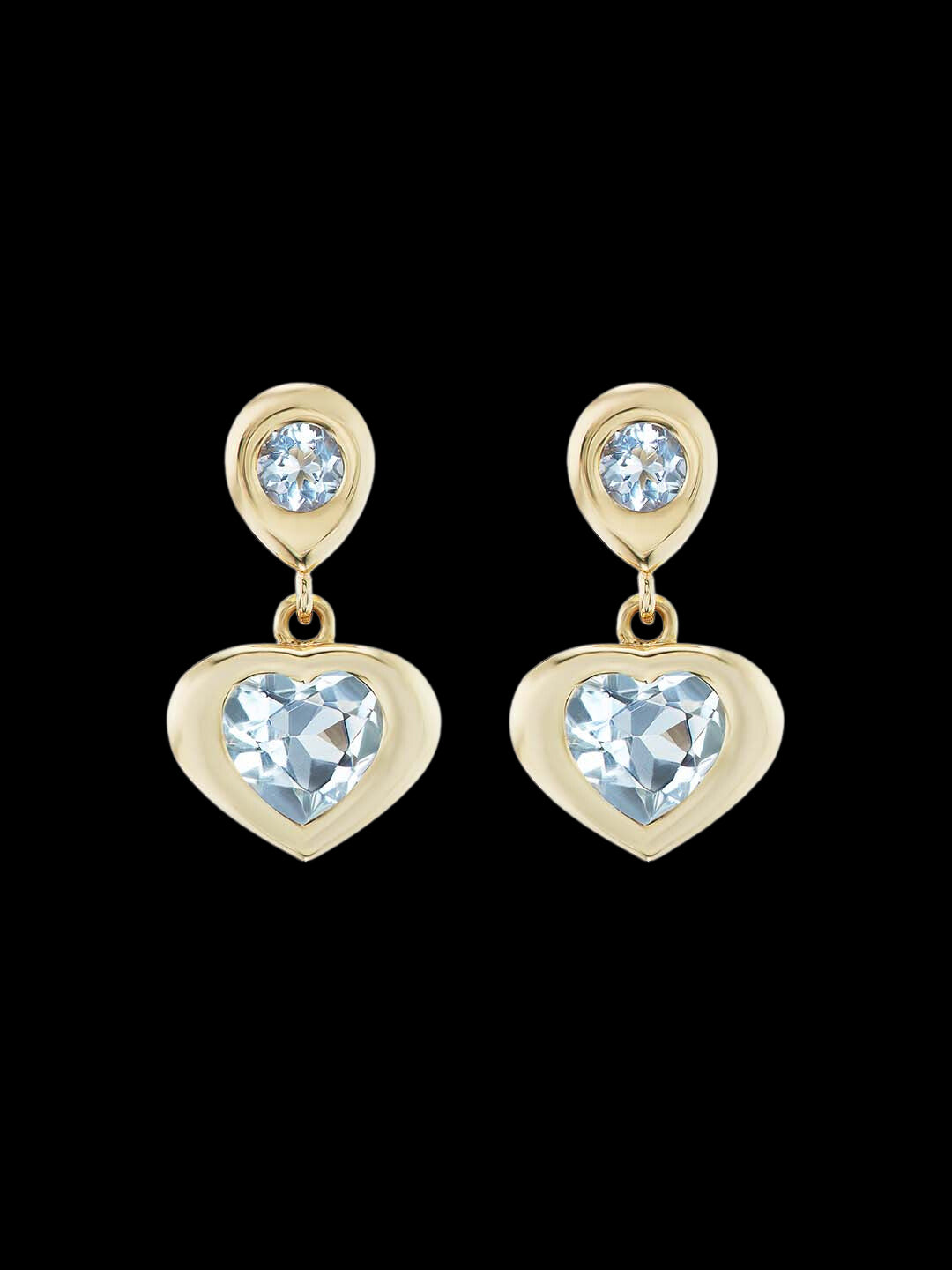 Gemma Heart Dangles Aquamarine