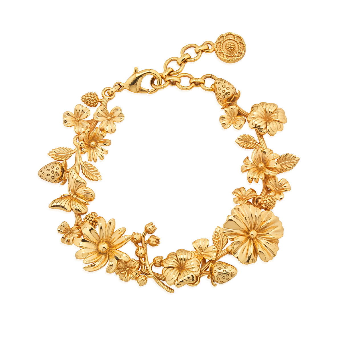 Meadow Bouquet Link Bracelet in Gold