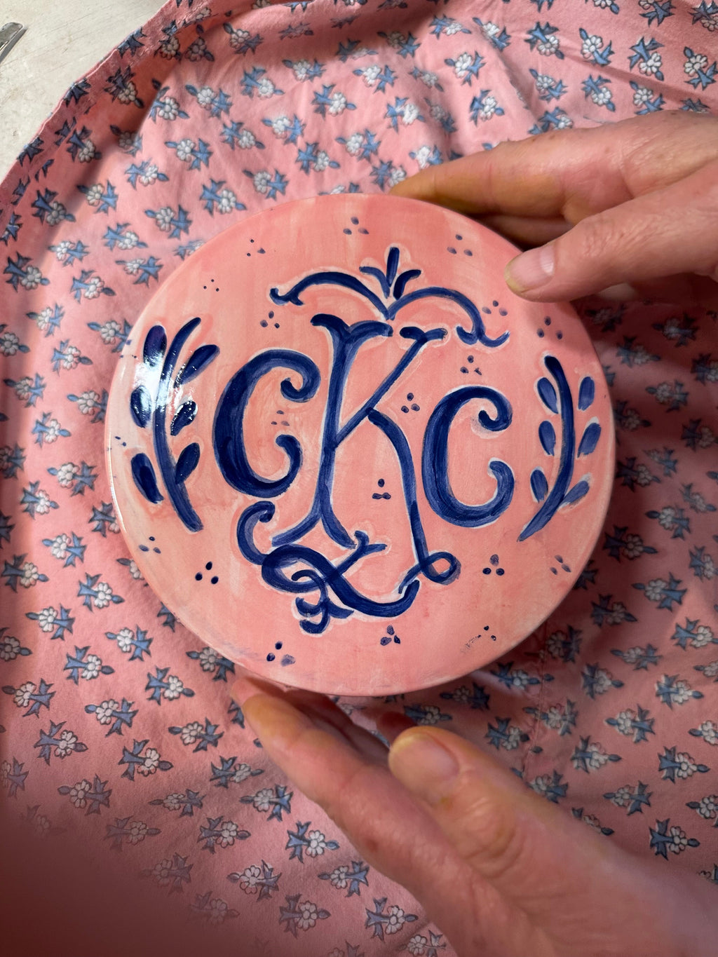 Round Keepsake Box (Pink and Blue) - Premium  from Tricia Lowenfield Design 