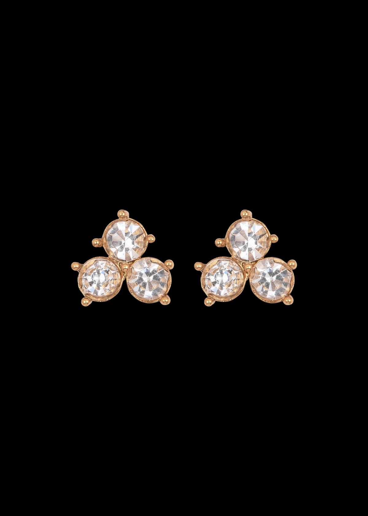 Livia Stud Earrings in Crystal Antique Gold