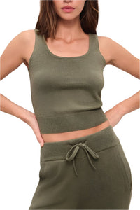 Recycled Sweater Tank in Moss