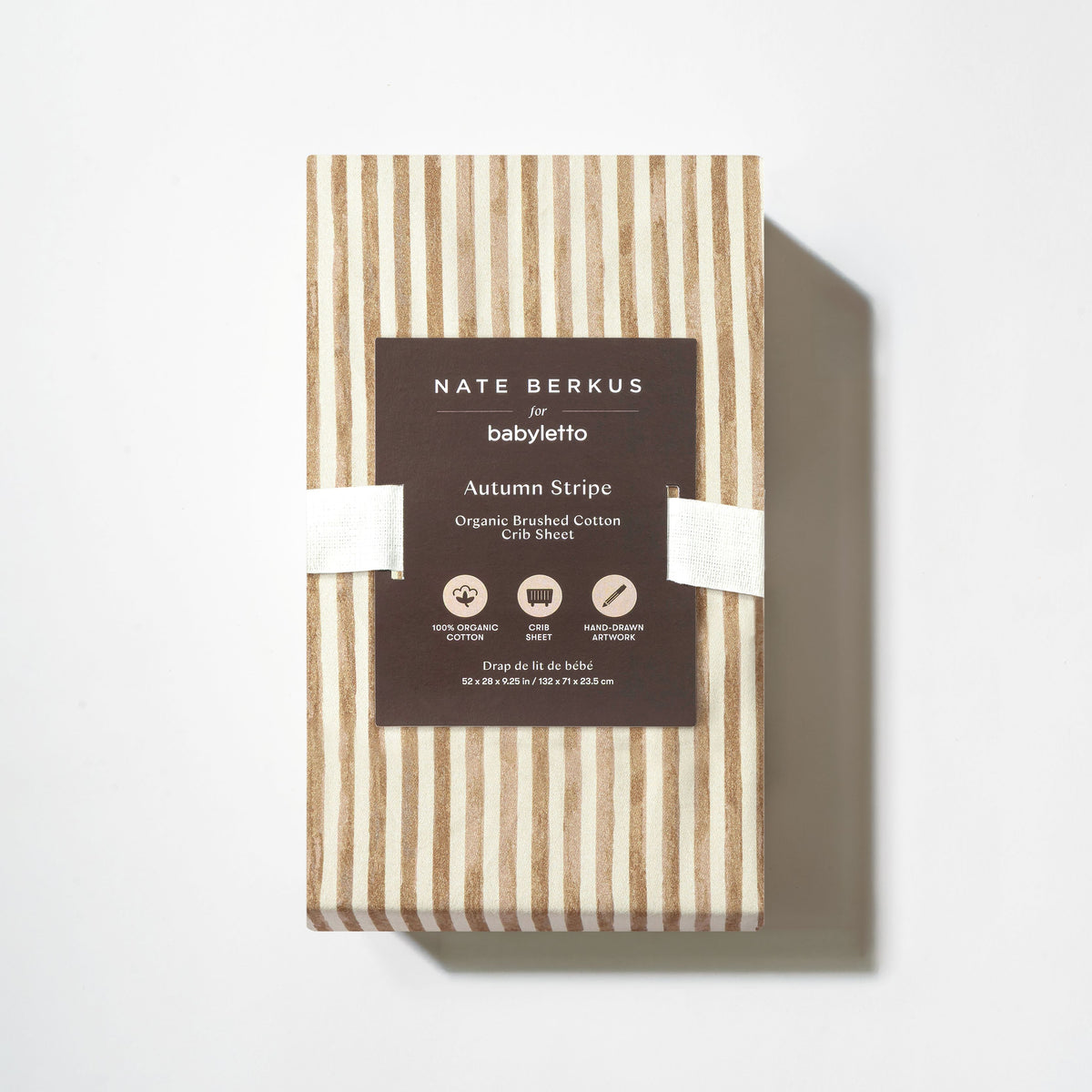 Crib Sheet in GOTS Certified Organic Brushed Cotton by Nate Berkus in Autumn Stripe