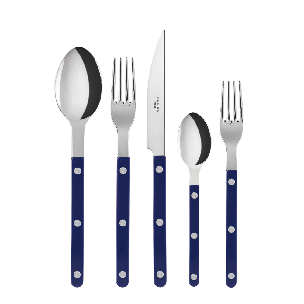 Bistrot Place Setting in Navy Blue, Set of 5