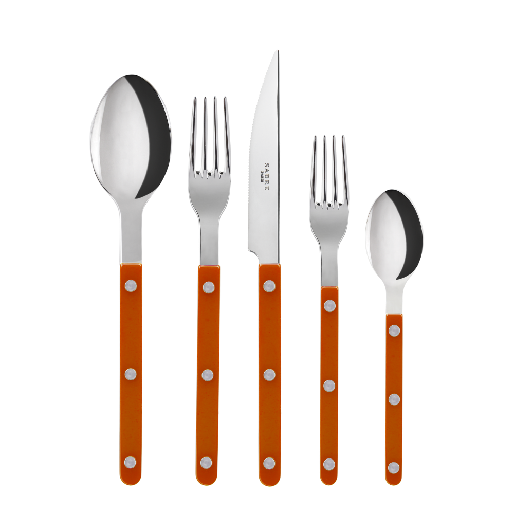Bistrot Place Setting in Orange, Set of 5