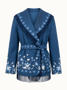 Lena Wrap Jacket in Midnight Garden