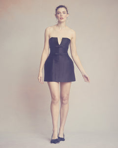 Ottilie Dress in Black Silk Wool