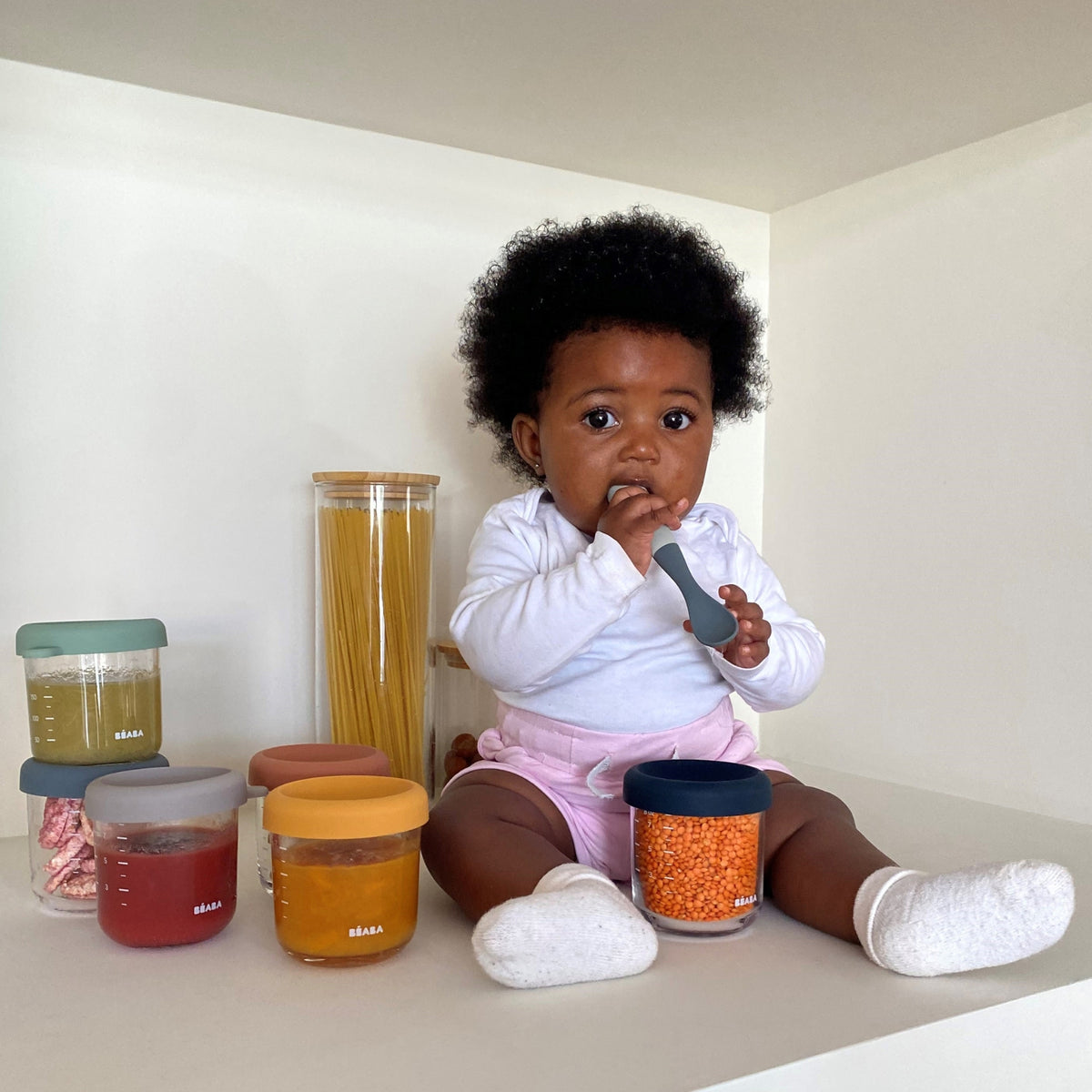 Glass Baby Food Jars-8oz in Sunrise, Pack of 6