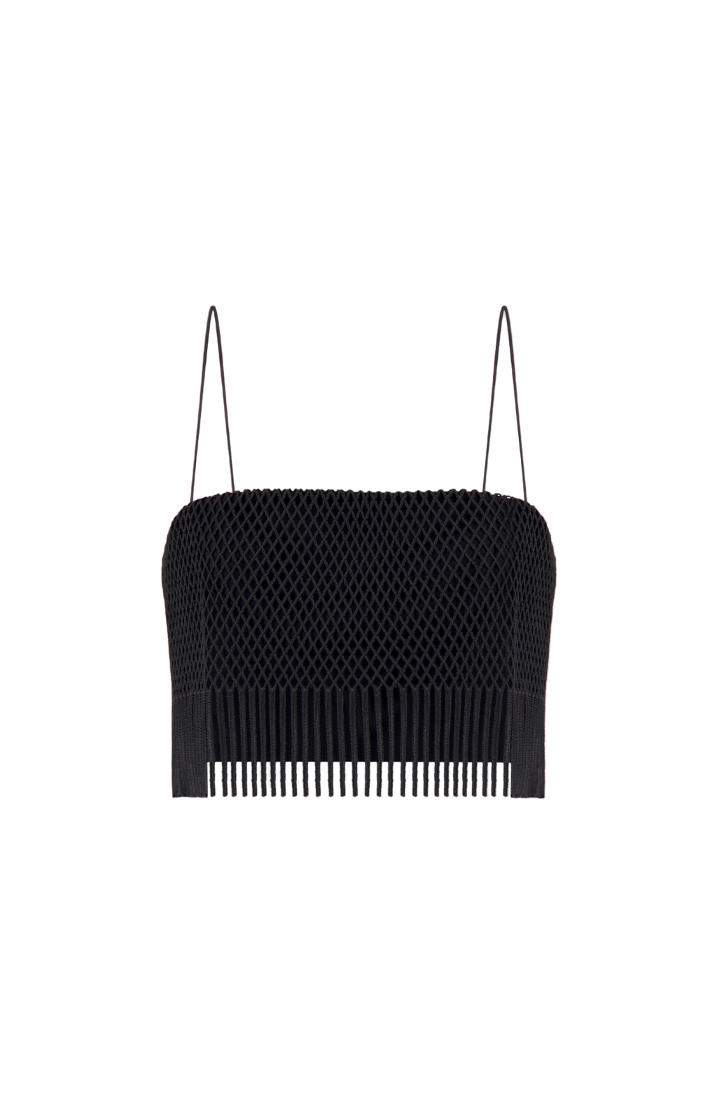 Macrame Lace Cropped Top in Black