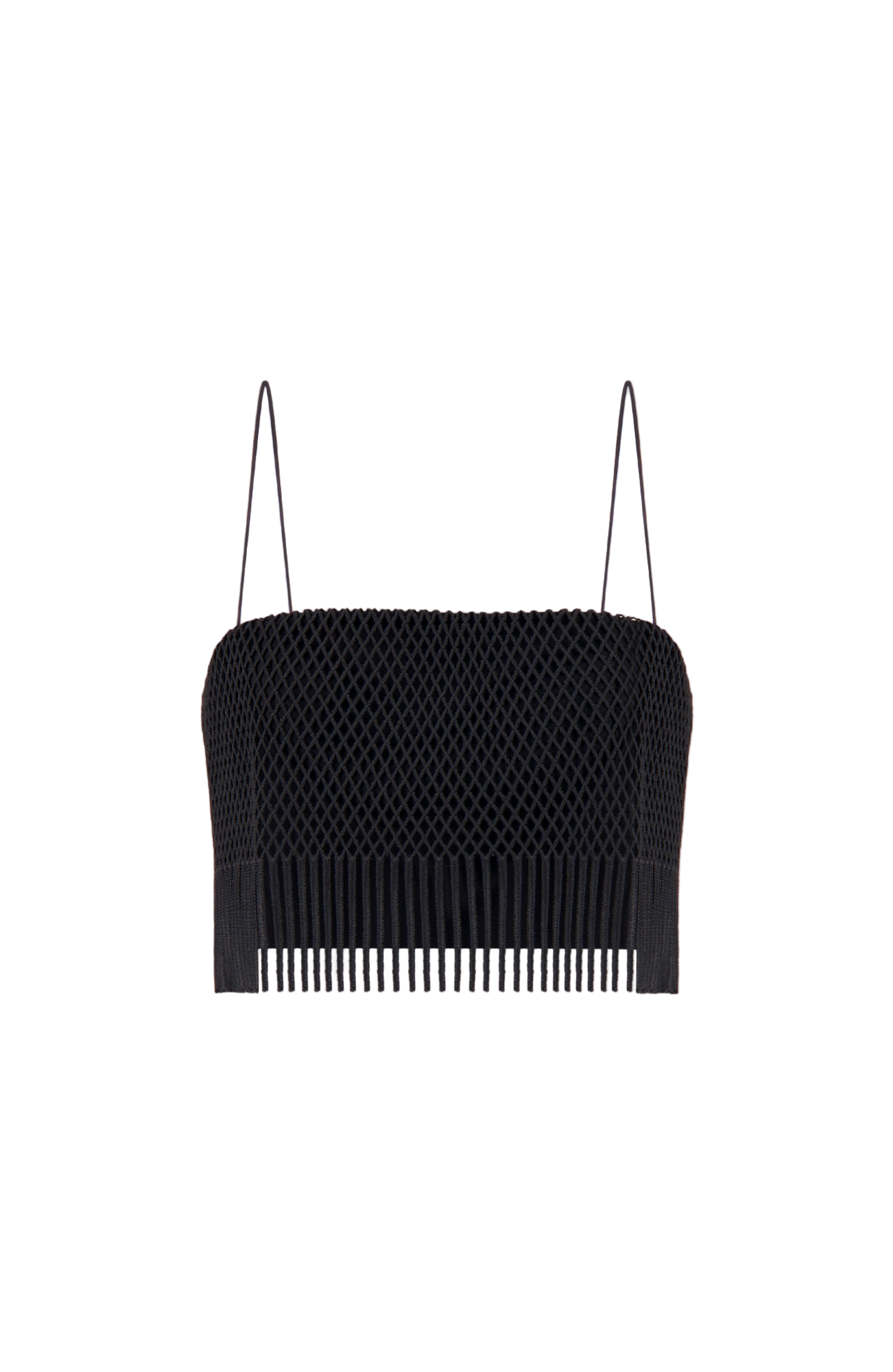 Macrame Lace Cropped Top in Black