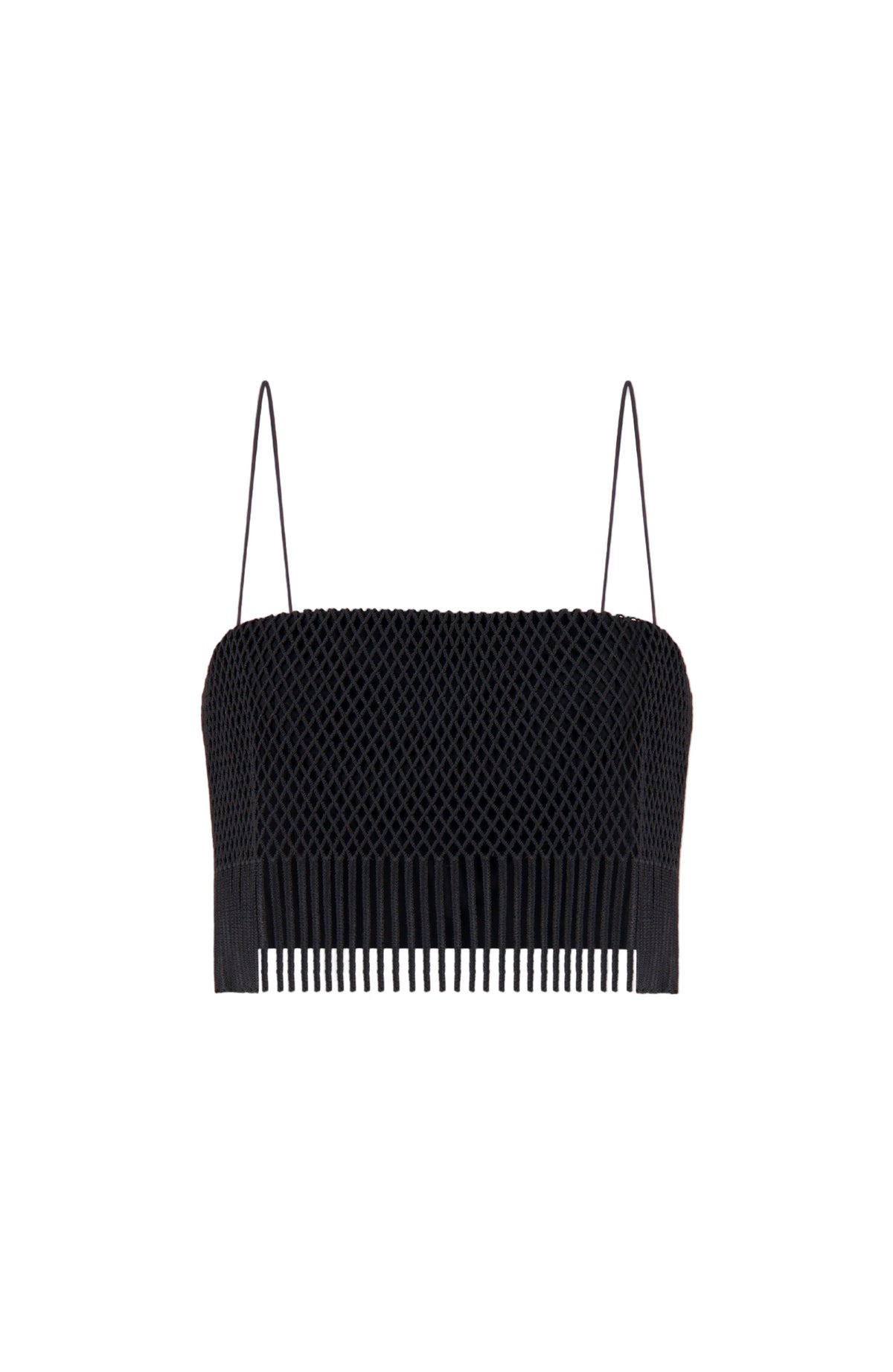 Macrame Lace Cropped Top in Black