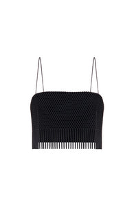 Macrame Lace Cropped Top in Black