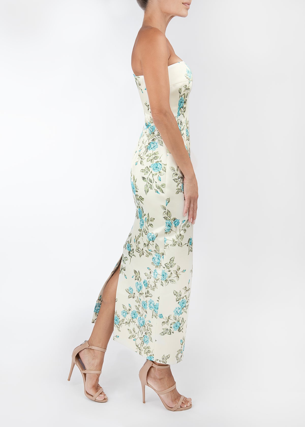 OTM Exclusive: Leila Floral Dress in Blue Turquoise