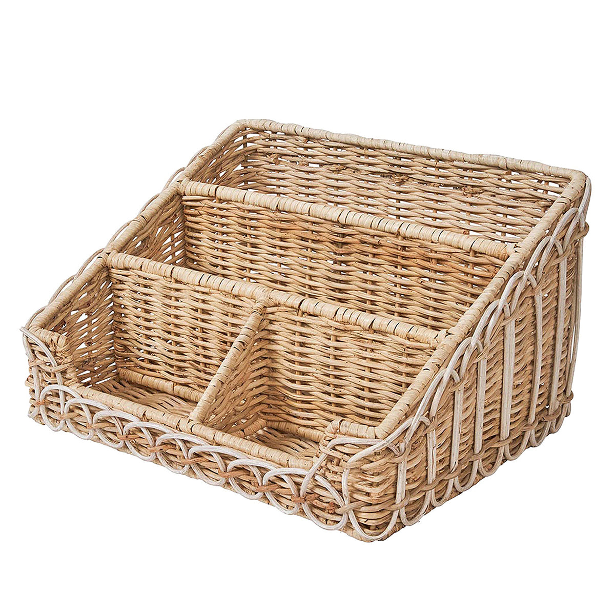 Provence Rattan Stationery Holder in Whitewash