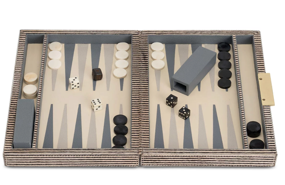 Bailey Brown Striped Backgammon Game Set