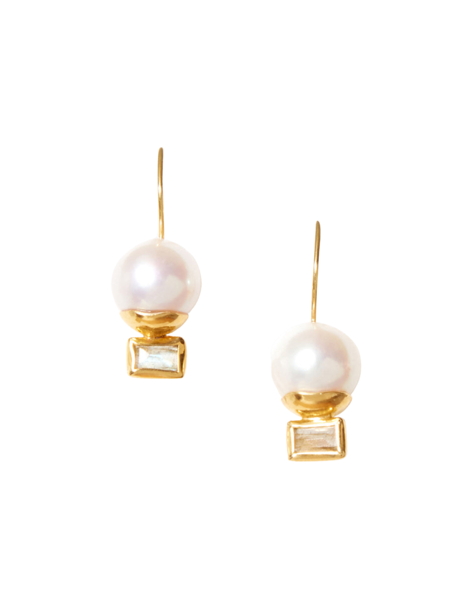 Elena Drop Earrings White Pearl Mix