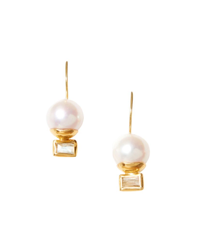 Elena Drop Earrings White Pearl Mix