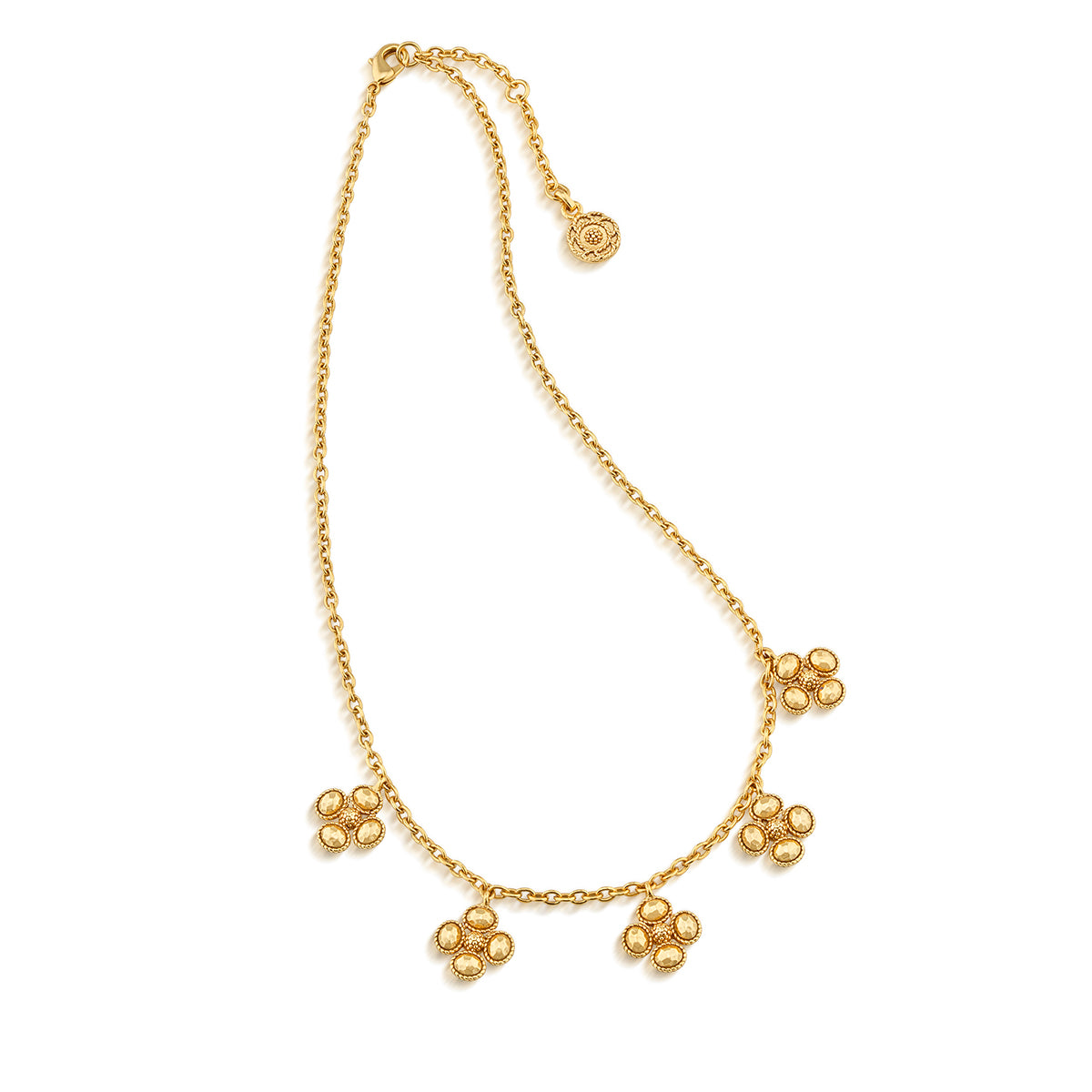 Berry Clover Multi Station Necklace in Gold