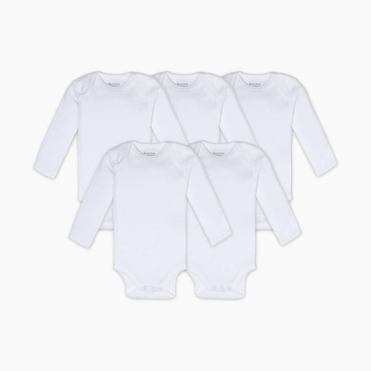 Burt's Bees BabyOrganic Long Sleeve Bodysuit (5 Pack) size 0-3 MONTHS