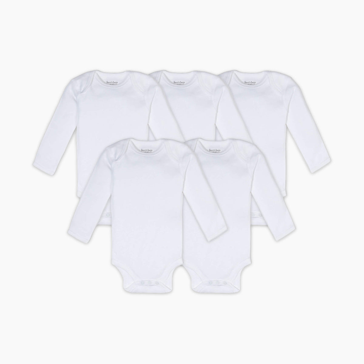 Burt's Bees BabyOrganic Long Sleeve Bodysuit (5 Pack) size 0-3 MONTHS
