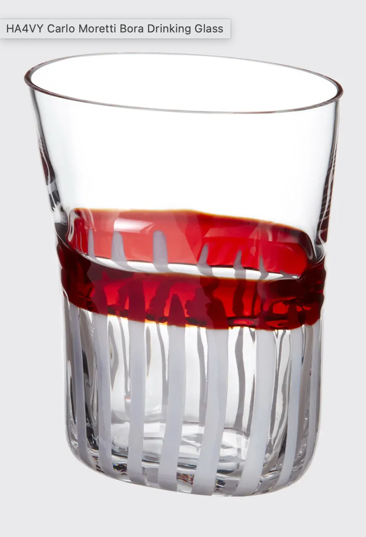 Carlo MorettiBora Drinking Glass, Red/White