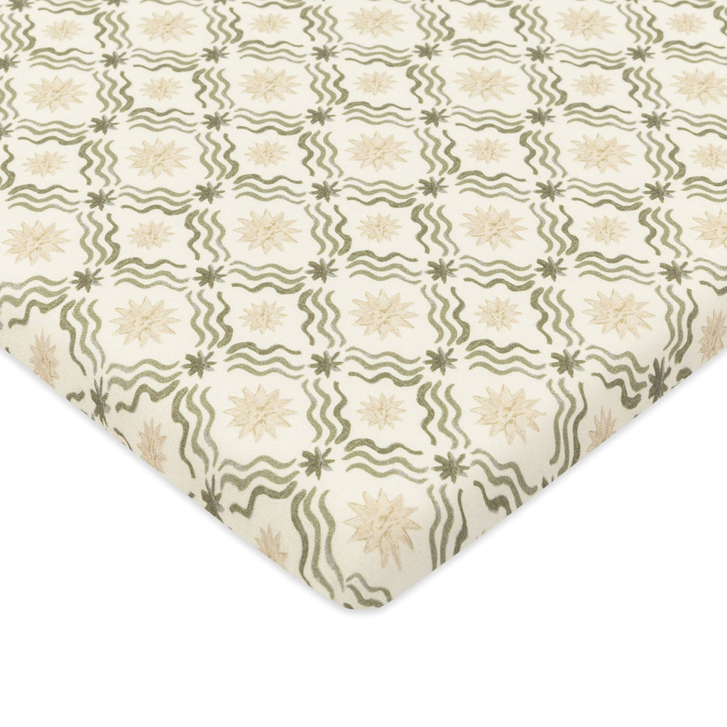 All-Stages® Bassinet Sheet in GOTS Certified Organic Brushed Cotton by Nate Berkus in Juniper Star
