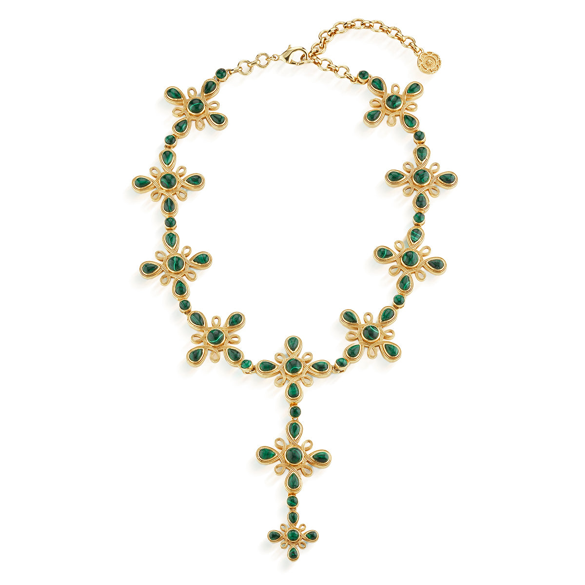 Monique Gem Convertible Necklace in Malachite