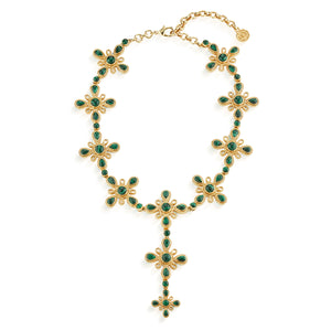 Monique Gem Convertible Necklace in Malachite