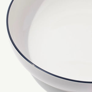 Serving Bowl in Navy Rim