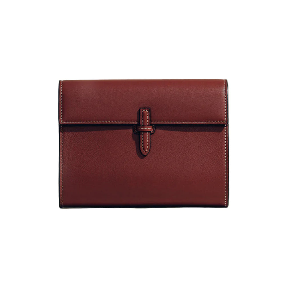 The Small Soft Clutch in Deep Red Nappa