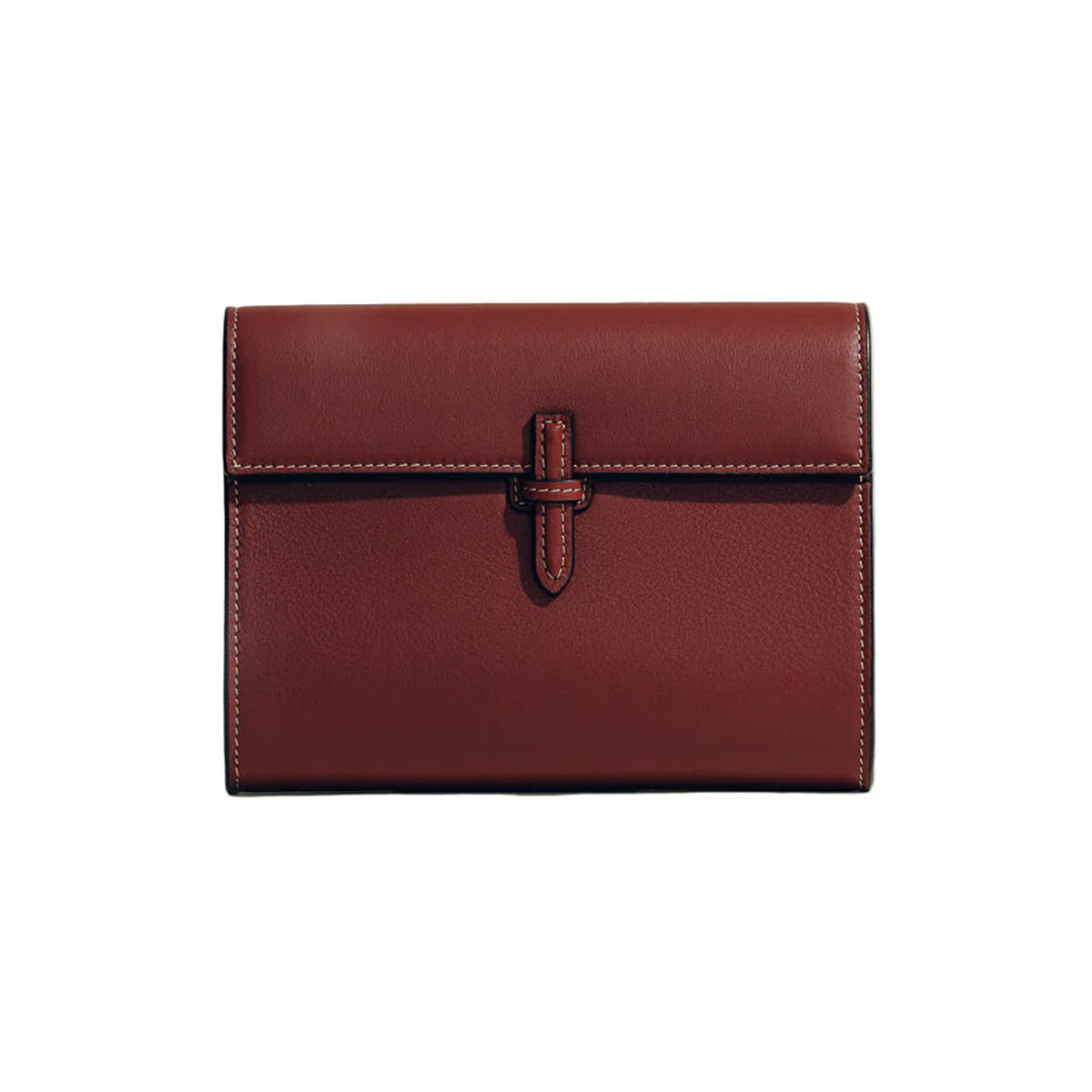 The Small Soft Clutch in Deep Red Nappa