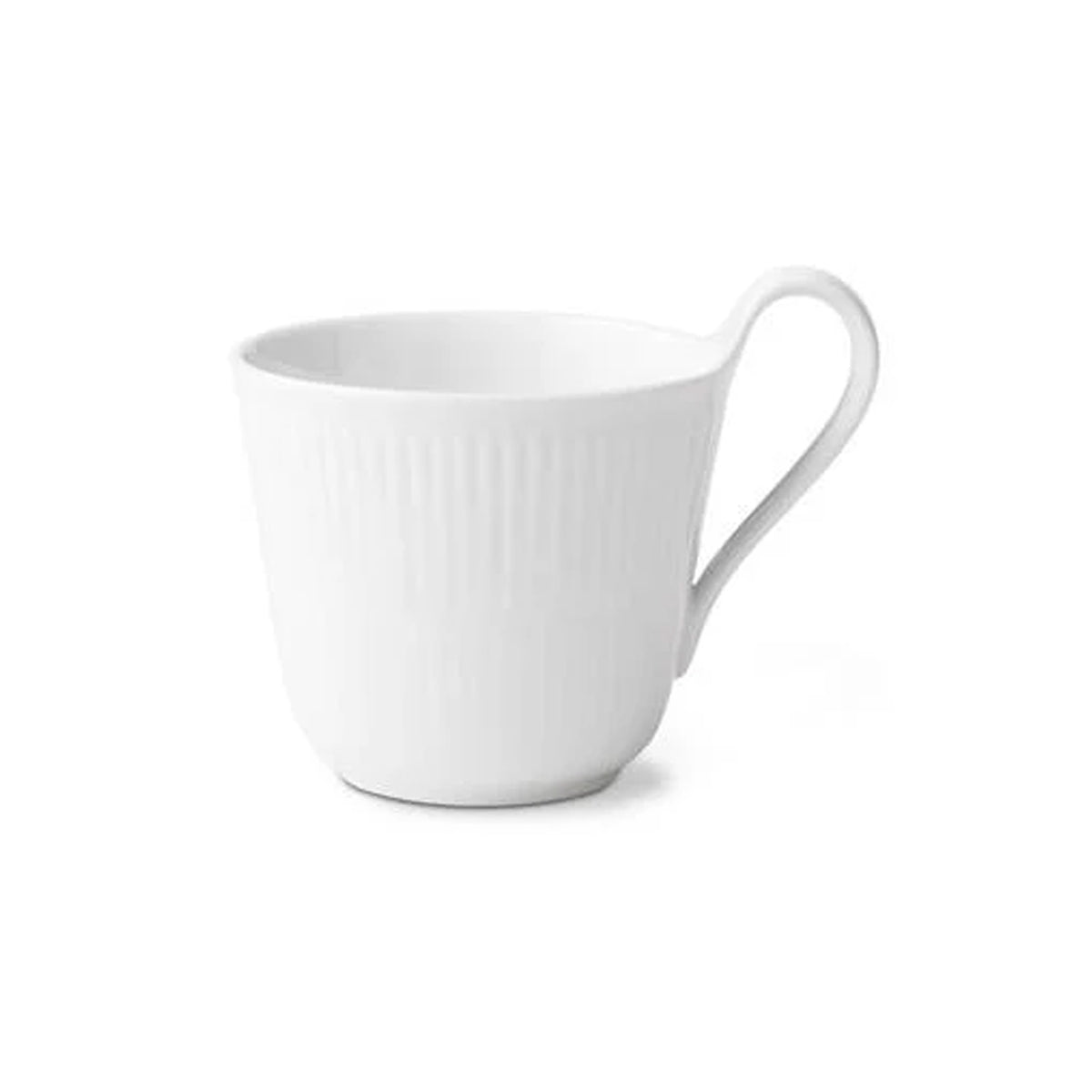 White Fluted Mega High Handle Mug 11 oz